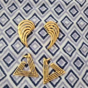 2 sets of gold plated earrings